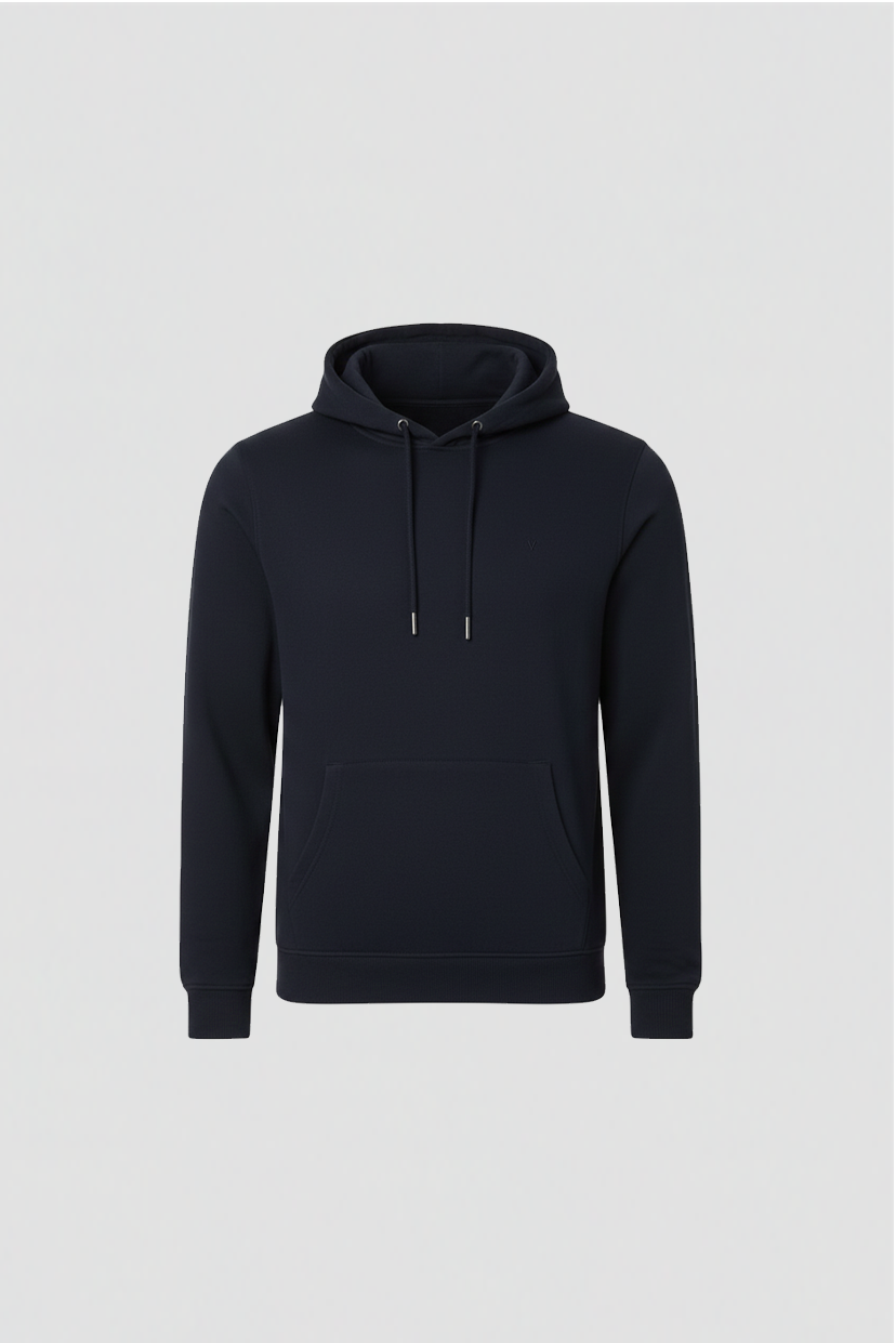 Black Solid Casual Sweatshirt Hoodie